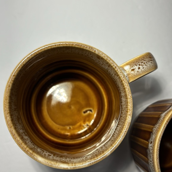 4 Stackable Drip Glaze Coffee Mugs Japan Brown Ceramic 6 OZS 3 1/2”H Set Of 4 - Picture 3 of 15